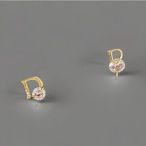 Luxury D inspired Gold and Silver rhinestone Earrings